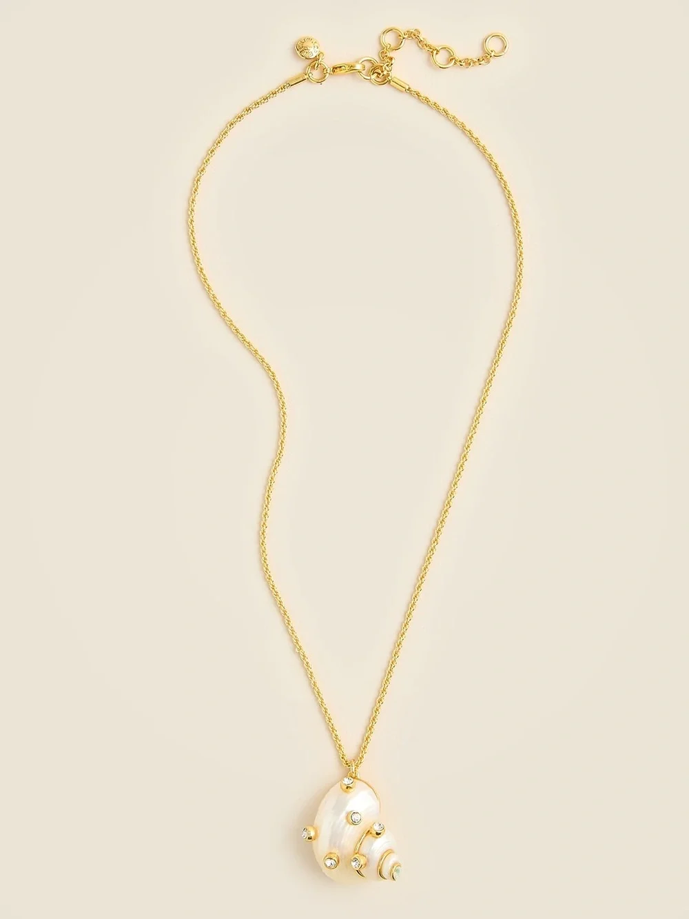 J. Crew Seashell Pendant Necklace with Crystals